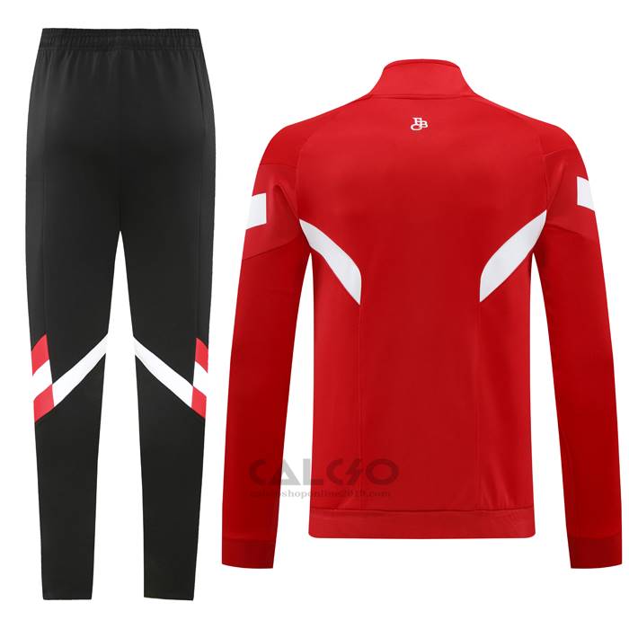 Tuta da Track di Giacca Bayern Monaco Bambino 2024-2025 Rosso Bianco